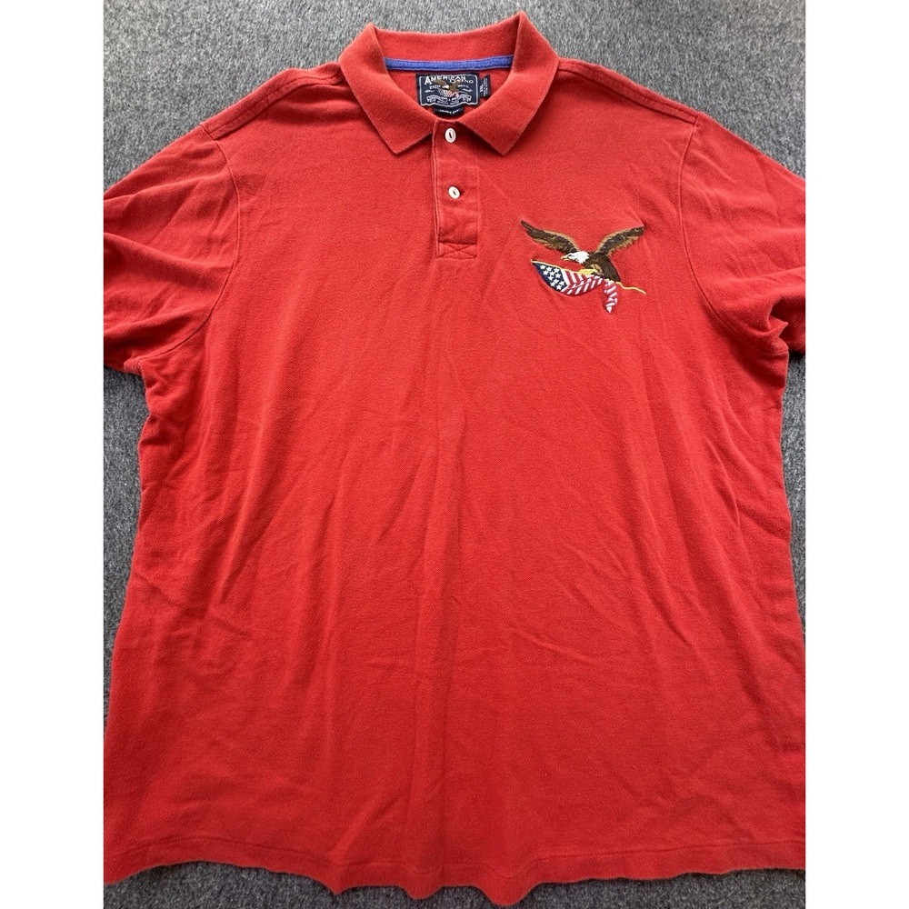 American‎ Living Shirt Mens XXL Red Polo American Eagle Logo Sport Fit Vintage